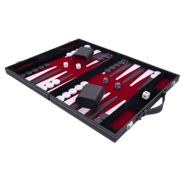 Backgammon kuffert Rød/Sort